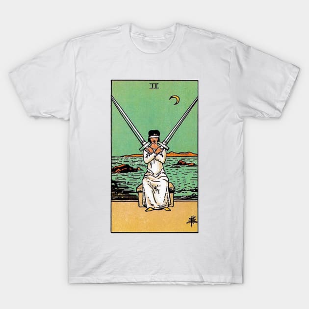 Two of Swords Tarot T-Shirt by Phantastique